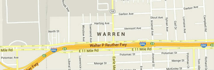 Map of Warren, Michigan