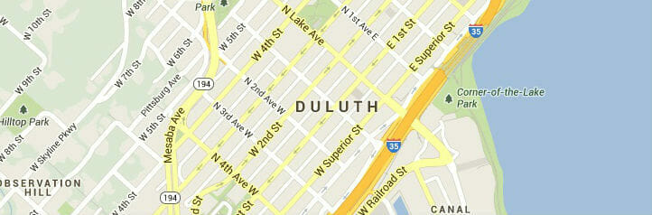 Map of Duluth, Minnesota