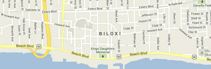 Map of Biloxi, Mississippi