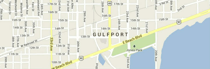 Map of Gulfport, Mississippi