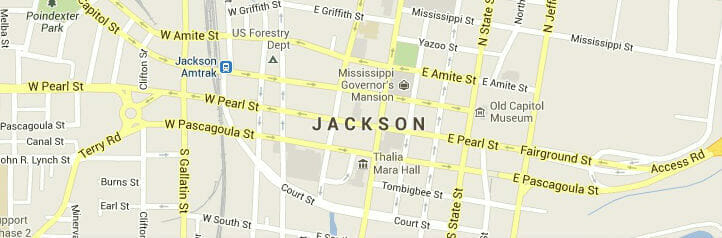 Map of Jackson, Mississippi