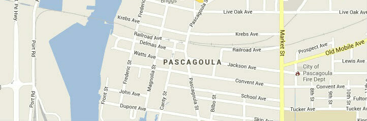 Map of Pascagoula, Mississippi