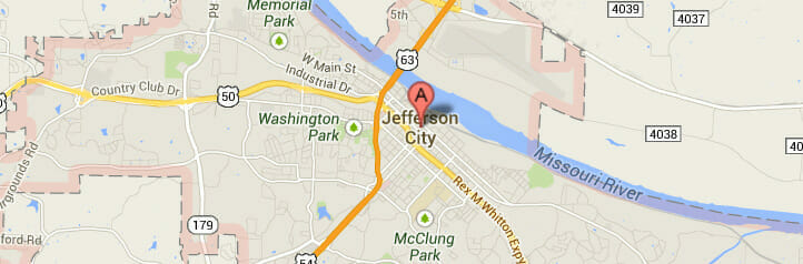 Map of Jefferson City, Missouri