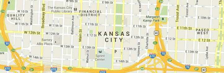 Map of Kansas City, Missouri