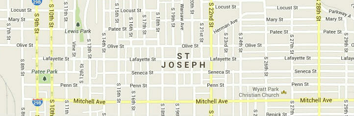 Map of St. Joseph, Missouri