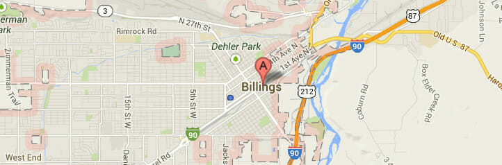 Map of Billings, Montana