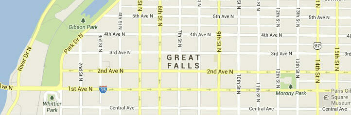 Map of Great Falls, Montana