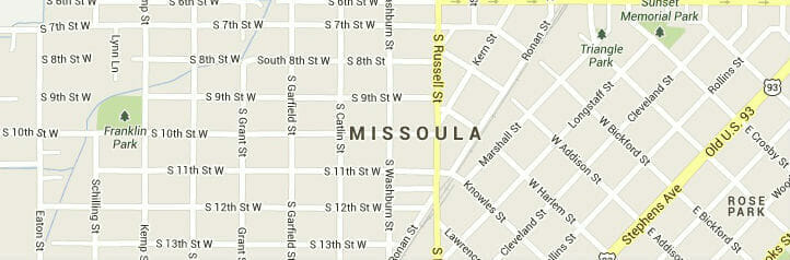 Map of Missoula, Montana