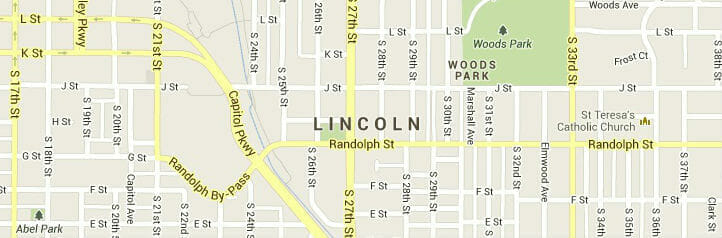 Map of Lincoln, Nebraska