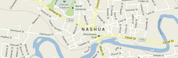 Map of Nashua, New Hampshire