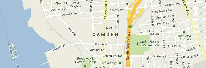 Map of Camden, New Jersey