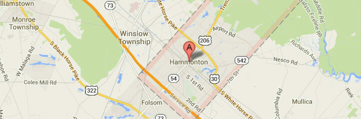 Map of Hammonton, New Jersey