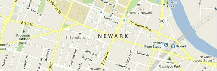 Map of Newark, New Jersey