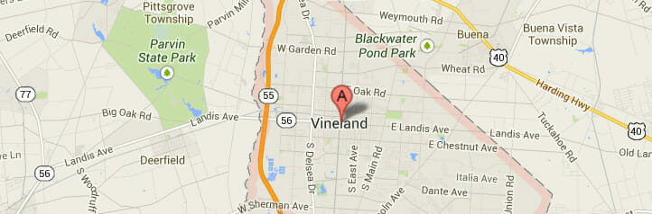 Map of Vineland, New Jersey