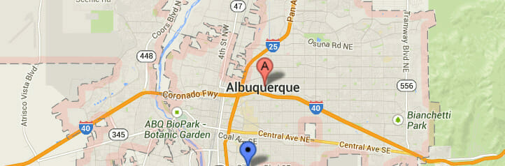 Map of Albuquerque, New Mexico