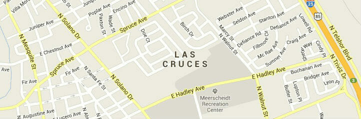 Map of Las Cruces, New Mexico