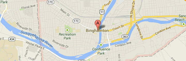 Map of Binghamton, New York