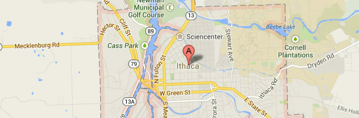 Map of Ithaca, New York