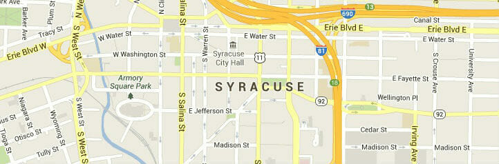 Map of Syracuse, New York