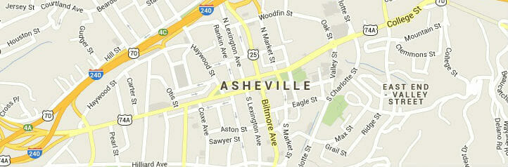 Map of Asheville, North Carolina