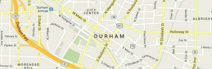 Map of Durham, North Carolina