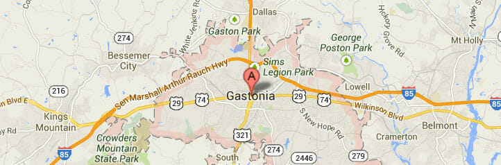 Map of Gastonia, North Carolina