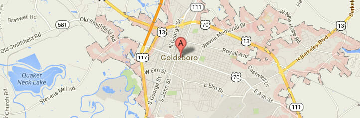 Map of Goldsboro, North Carolina