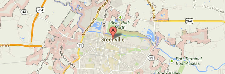 Map of Greenville, North Carolina