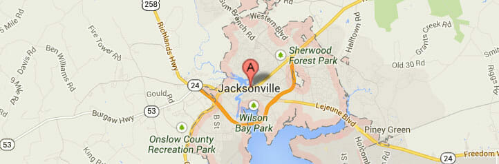Map of Jacksonville, North Carolina