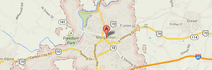 Map of Morganton, North Carolina