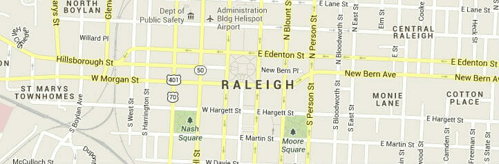 Map of Raleigh, North Carolina