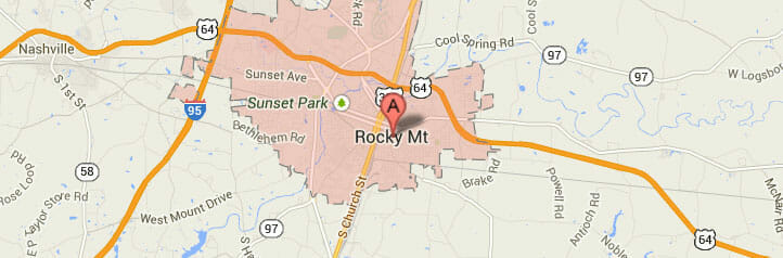 Map of Rocky Mount, North Carolina