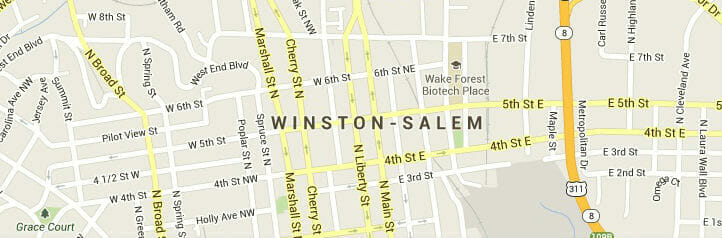 Map of Winston-Salem, North Carolina