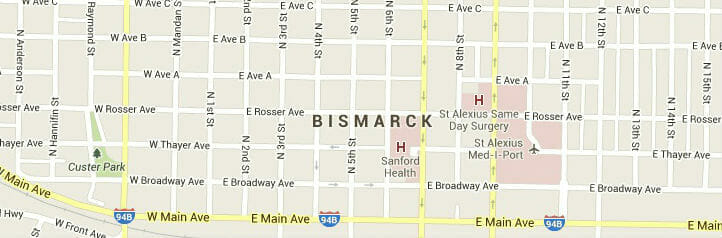 Map of Bismarck, North Dakota