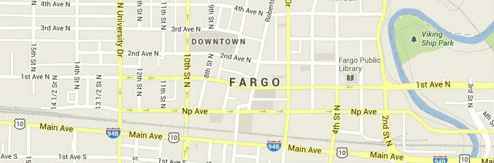 Map of Fargo, North Dakota