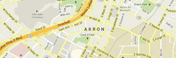 Map of Akron, Ohio