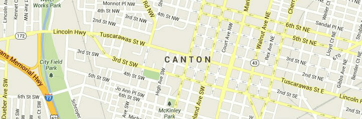 Map of Canton, Ohio