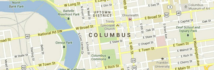 Map of Columbus, Ohio