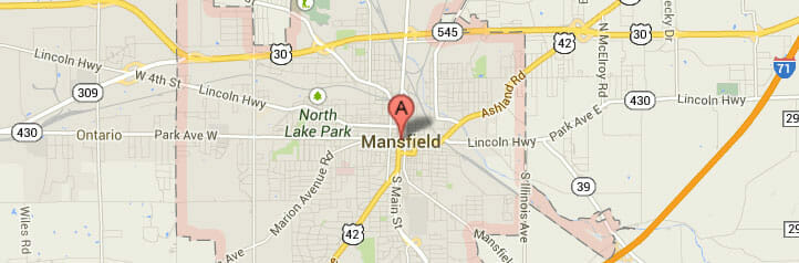 Map of Mansfield, Ohio