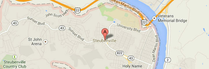Map of Steubenville, Ohio