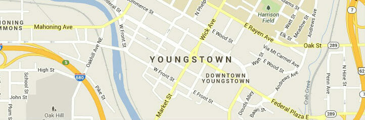 Map of Youngstown, Ohio
