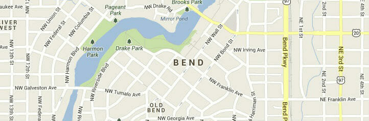 Map of Bend, Oregon