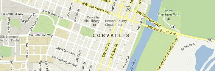 Map of Corvallis, Oregon