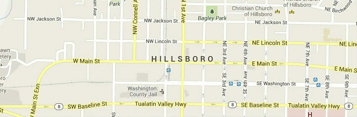 Map of Hillsboro, Oregon