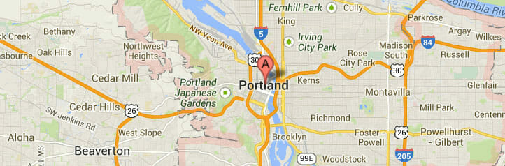 Map of Portland, Oregon