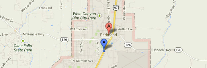 Map of Redmond, Oregon