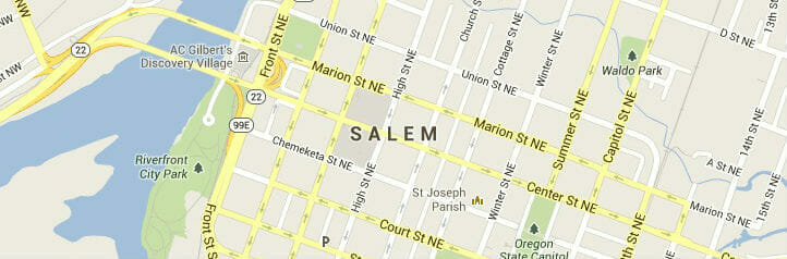 Map of Salem, Oregon