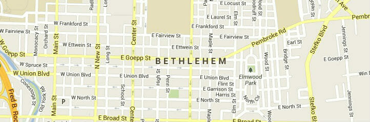 Map of Bethlehem, Pennsylvania