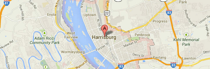 Map of Harrisburg, Pennsylvania