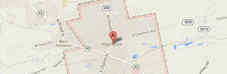 Map of Hazleton, Pennsylvania